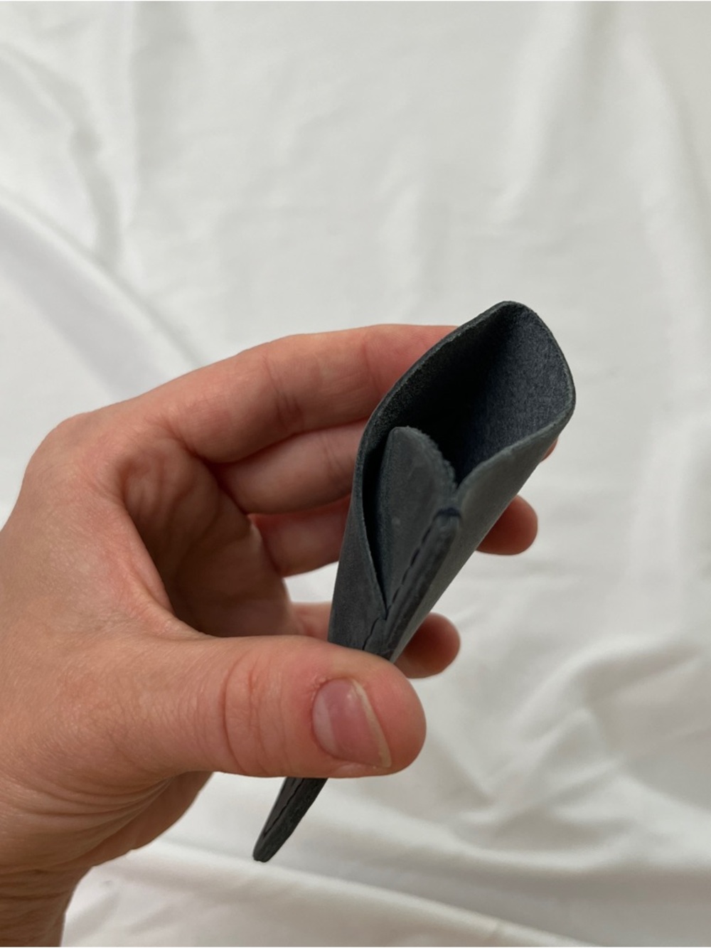 Portland Leather Dark Gray Minimalist Card Holder - Picture 4 of 5